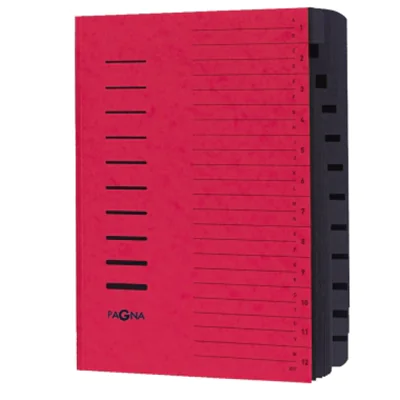 PAGNA Ordnungsmappe 24122-01 DIN A4 12Fächer A-Z/1-12 rot PAGNA Ordnungsmappe 24122-01 DIN A4 12Fächer A-Z/1-12 rot