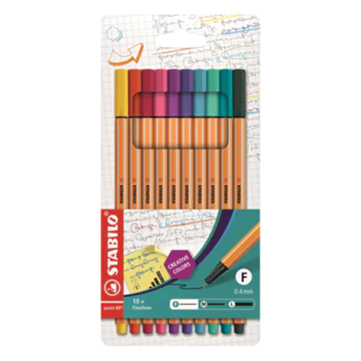 STABILO Fineliner point 88 8810-1 0,4mm farbig sortiert 10 St./Pack. STABILO Fineliner point 88 8810-1 0,4mm farbig sortiert 10 St./Pack.