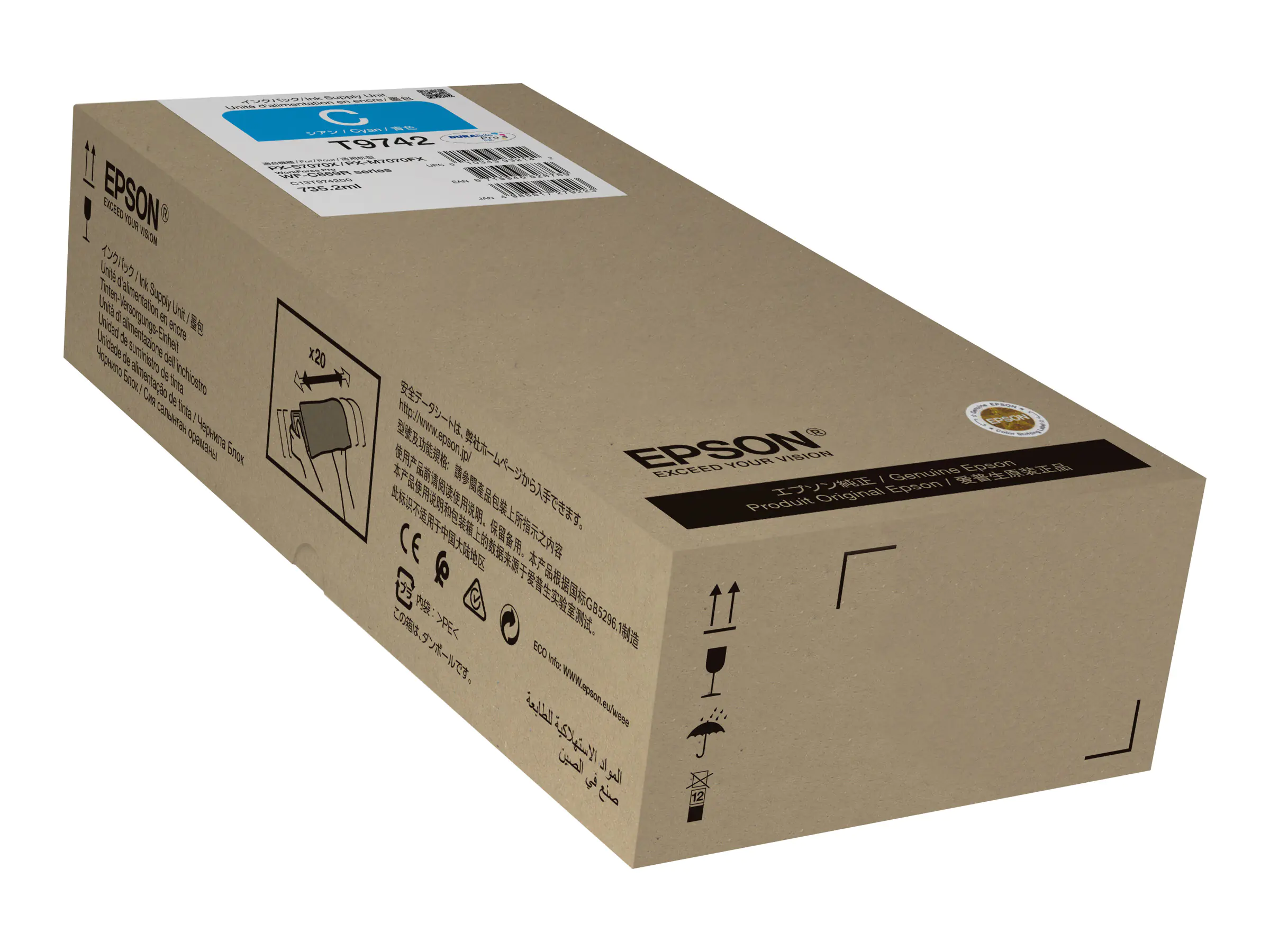Epson T9742 - Größe XXL - Cyan - original - Tinten-Packung - für WorkForce Pro WF-C869R