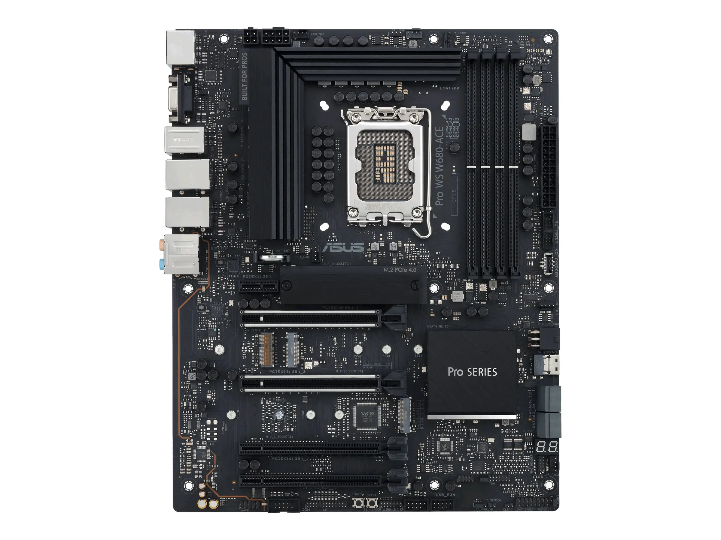 ASUS Pro WS W680-ACE - Motherboard - ATX - LGA1700 Sockel - W680 Chipsatz - USB-C 3.2 Gen2, USB 3.2 Gen 1, USB-C 3.2 Gen 2x2, USB 3.2 Gen 2 - 2 x 2.5 Gigabit LAN - Onboard-Grafik (CPU erforderlich) 90MB1DZ0-M0EAY0