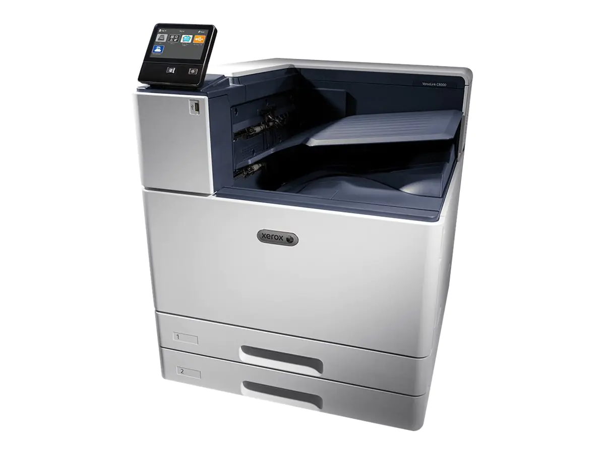Xerox VersaLink C8000V/DT - Drucker - Farbe - Duplex - Laser - A3 - 1200 x 2400 dpi - bis zu 45 Seiten/Min. (einfarbig)/ bis zu 45 Seiten/Min. (Farbe) - Kapazität: 1140 Blätter - Gigabit LAN, USB-Host, NFC, USB 3.0