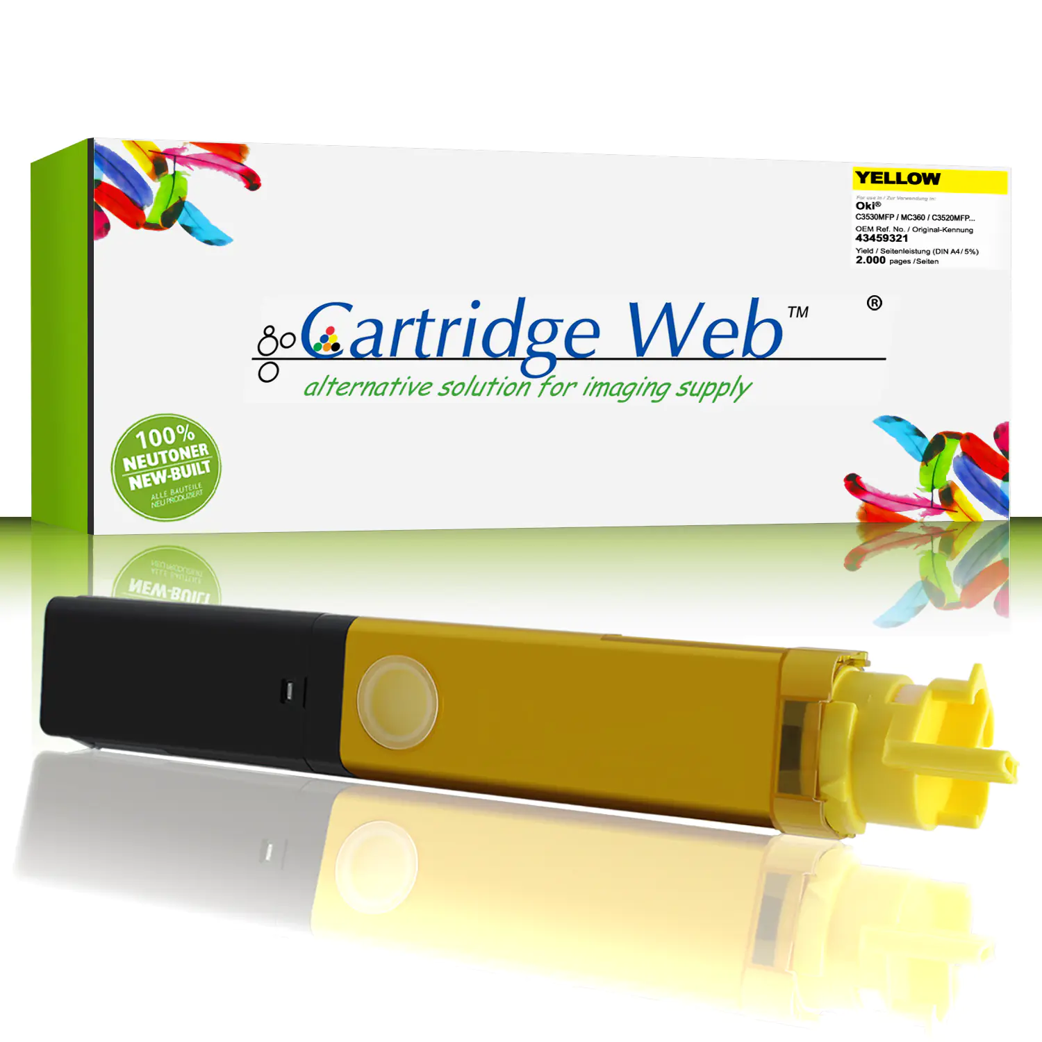 CartridgeWeb Toner kompatibel zu Oki 43459321 gelb 2.000 Seiten