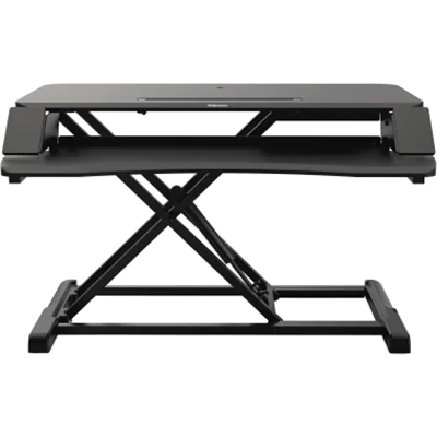 Fellowes® Sitz-Steh-Arbeitsplatz Corsivo 80 x 40 cm (B x T) 17kg Stahl, MDF schwarz Fellowes® Sitz-Steh-Arbeitsplatz Corsivo 80 x 40 cm (B x T) 17kg Stahl, MDF schwarz