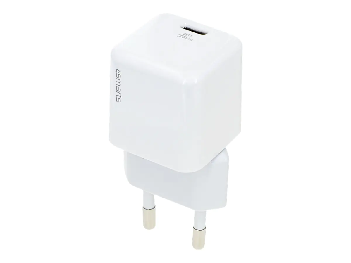 4smarts VoltPlug Mini - Netzteil - 30 Watt - 3 A - Apple Fast Charge, PD, PD 2.0, PD 3.0, QC 2.0, QC 3.0, AFC (USB-C) - weiß - Europa