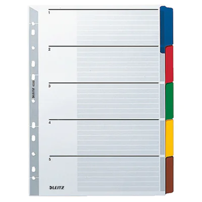 Leitz Register 43200000 blanko DIN A4 5teilig Karton grau Leitz Register 43200000 blanko DIN A4 5teilig Karton grau