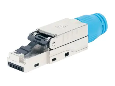 Intellinet Cat8.1 40G Shielded Toolless RJ45 Modular Field Termination Plug, For Easy and Quick High-quality Cable Assembly, Ideal for Data Centers, STP, for Solid & Stranded Wire, Gold-plated Contacts, Metal Housing - Netzwerkanschluss - RJ-45 (M) - STP