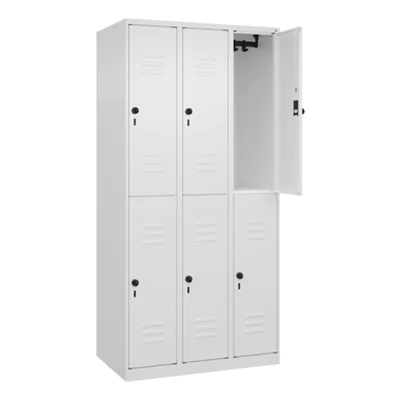 C+P Kleiderspind Classic PLUS 900 x 1.850 x 500 mm (B x H x T) 3 Abteile Stahl verkehrsweiß