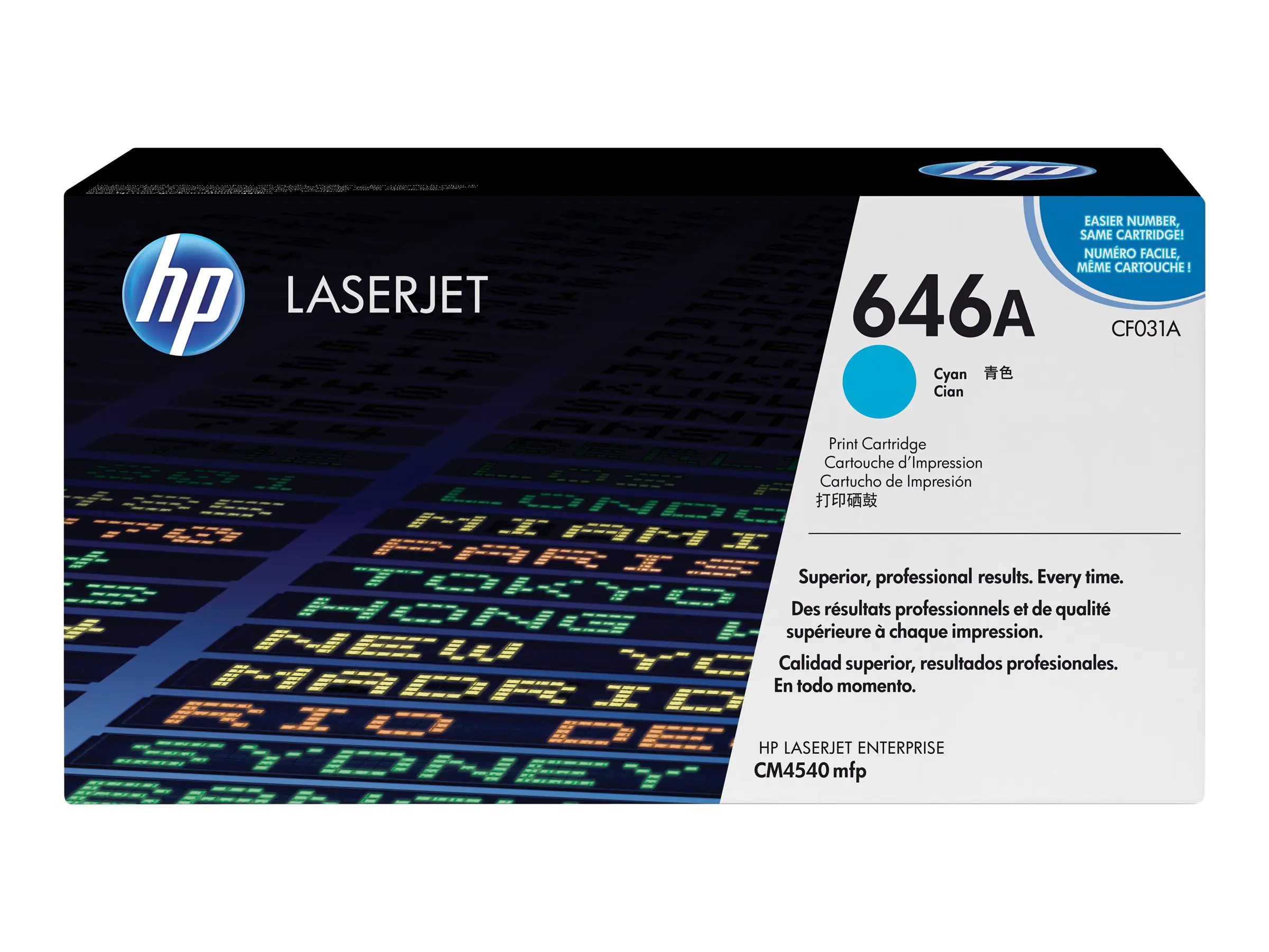 HP 646A - Cyan - original - LaserJet - Tonerpatrone (CF031A) - für Color LaserJet Enterprise CM4540 MFP, CM4540f MFP, CM4540fskm MFP