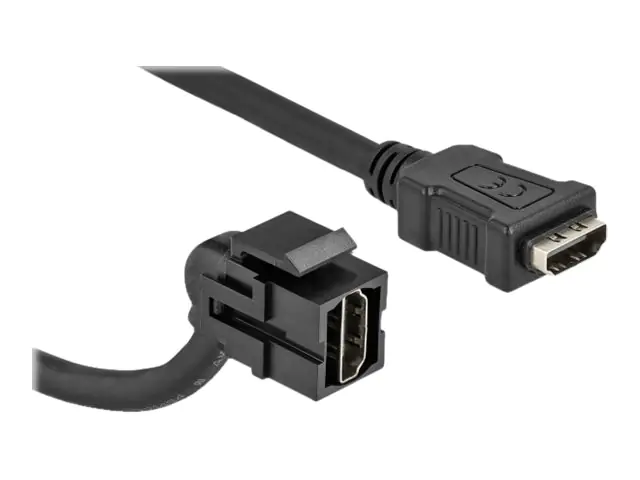 Delock HDMI-Kabel - HDMI weiblich abgewinkelt, Keystone zu HDMI männlich gerade - 30 cm -