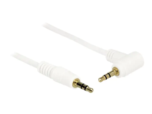 Delock - Audiokabel - Stereo Mini-Klinkenstecker (M) bis Stereo Mini-Klinkenstecker (M) - 2 m - weiß - gewinkelter Stecker