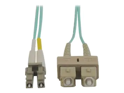 Eaton Tripp Lite Series 10Gb Duplex Multimode 50/125 OM3 LSZH Fiber Patch Cable (LC/SC) - Aqua, 1M (3 ft.) - Patch-Kabel - SC multi-mode (M) zu LC Multi-Mode (M) - 1 m - Glasfaser - Duplex - 50/125 Mikrometer - OM3 - Aqua Blue