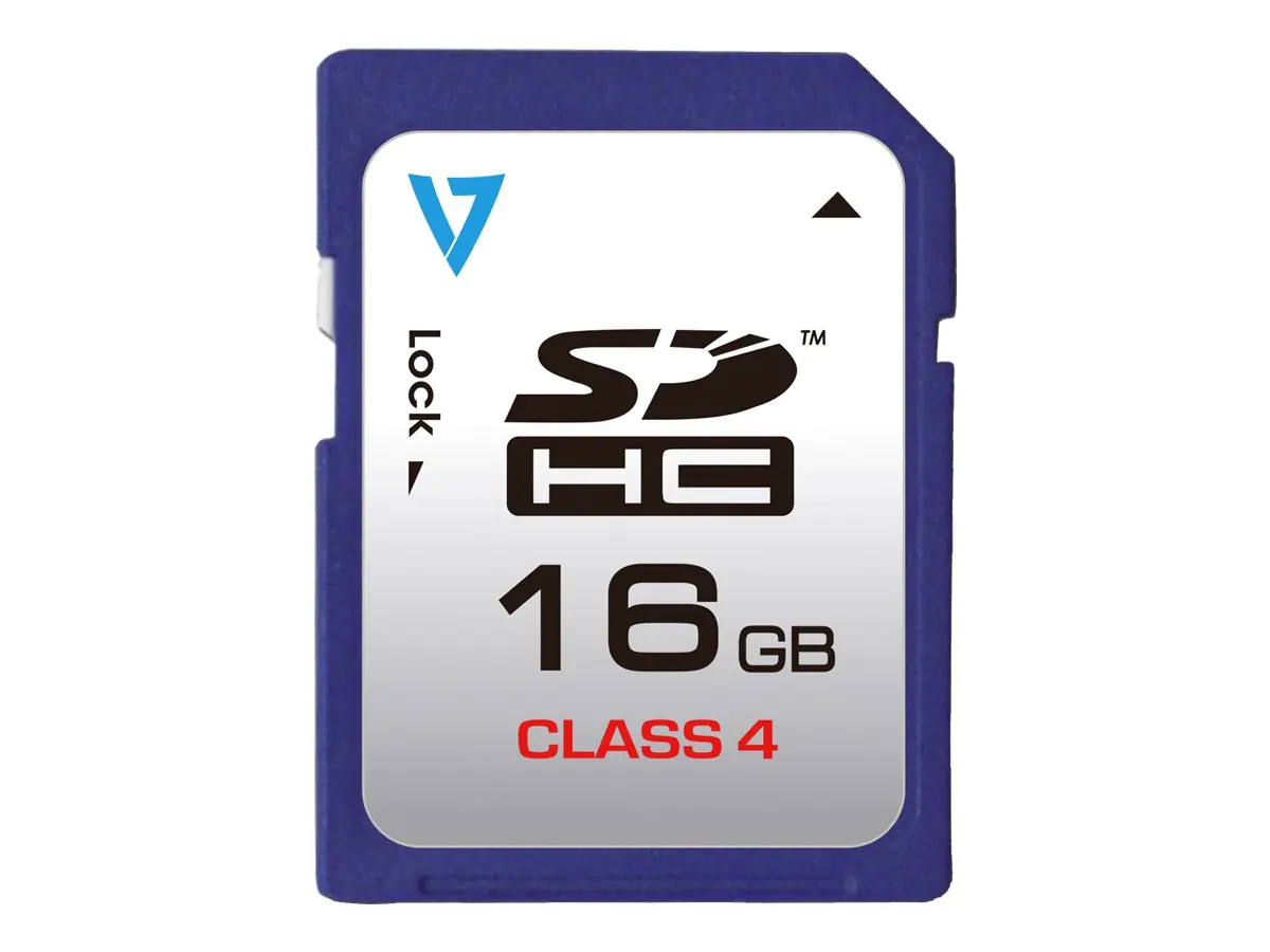 V7 VASDH16GCL4R - Flash-Speicherkarte - 16 GB - Class 4 - SDHC - Blau