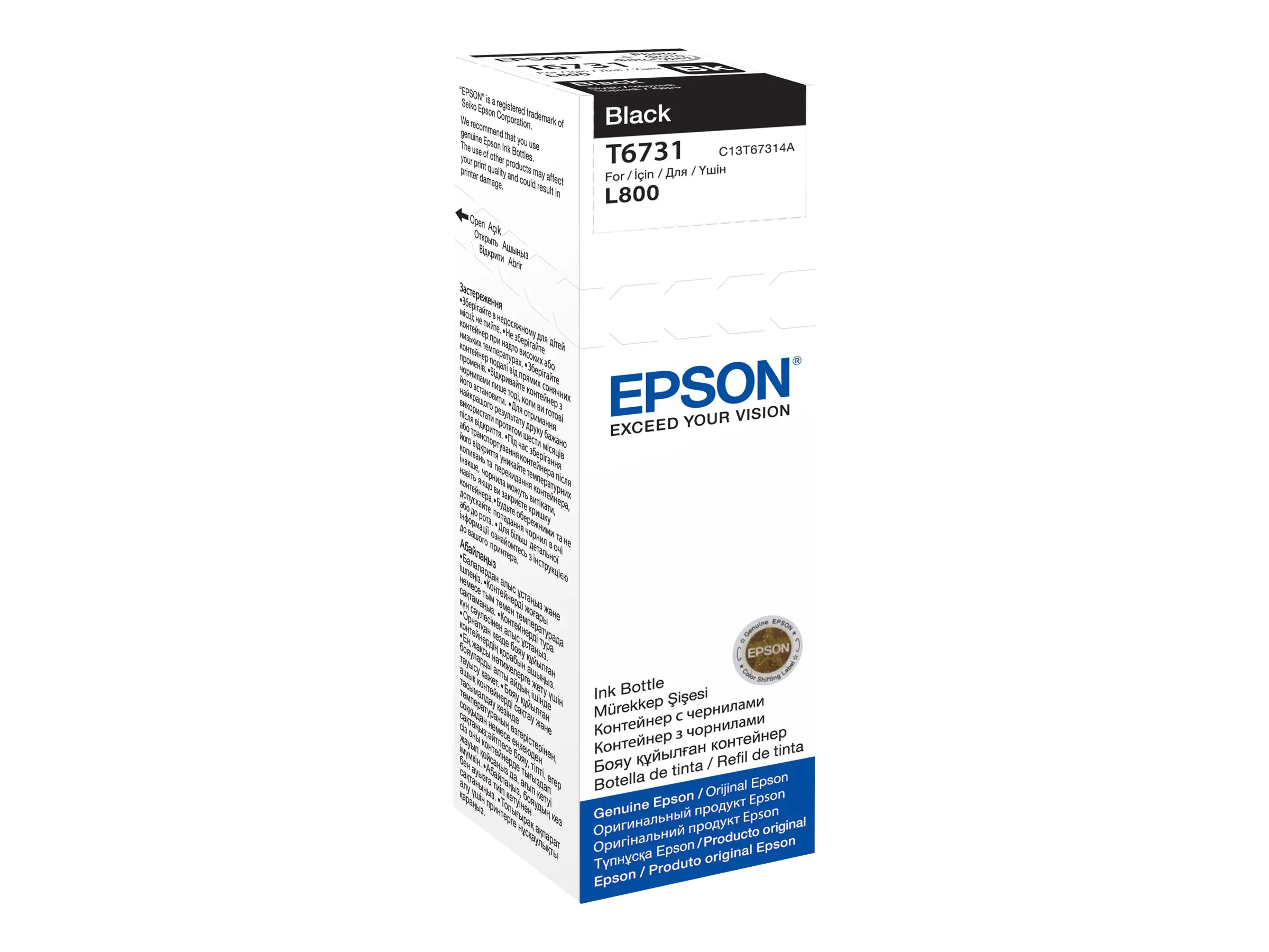 Epson T6731 - 70 ml - Schwarz - original - Nachfülltinte - für Epson L1800, L800, L805, L810, L850; EcoTank L1800
