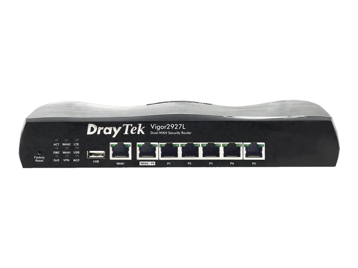 Draytek Vigor 2927L - Router - WWAN Switch mit 6 Ports - 1GbE, PPP - WAN-Ports: 2