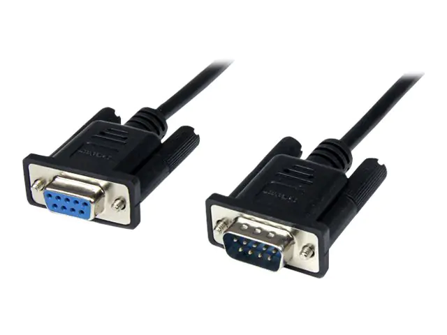 StarTech 2m Seriell DB9 RS-232 Nullmodemkabel - Schwarz - Stecker/Buchse - 9 Pin Null Modem Kabel - Nullmodemkabel - DB-9 (W) zu DB-9 (M) - 2 m - Schwarz - für P/N: 1P3FPC-USB-SERIAL, ICUSB2321F, ICUSB2324I, ICUSB232V2, PEX2S953, PEX2S953LP