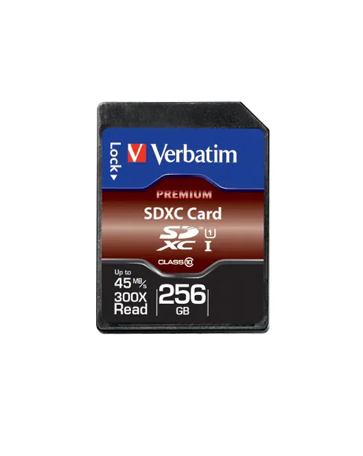 Verbatim Premium - Flash-Speicherkarte - 256 GB - UHS Class 1 / Class10 - 300x - SDXC UHS-I