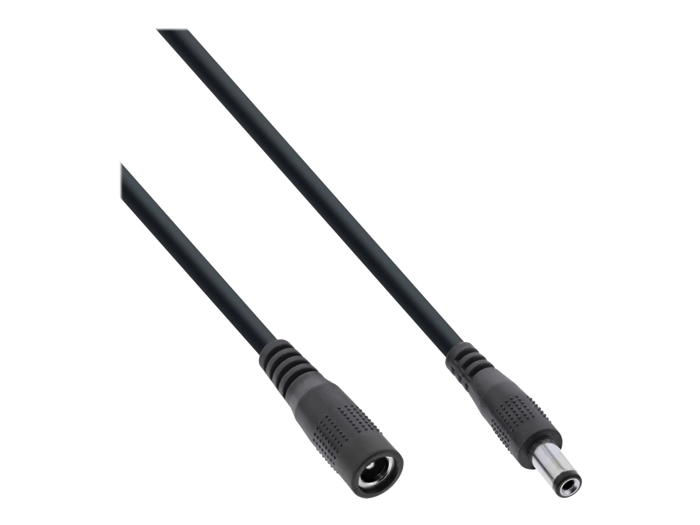 InLine - Spannungsversorgungs-Verlängerungskabel - Gleichstromstecker 5,5 mm (W) zu Gleichstromstecker 2,1 mm (M) - 12 - 24 V - 50 cm - Schwarz