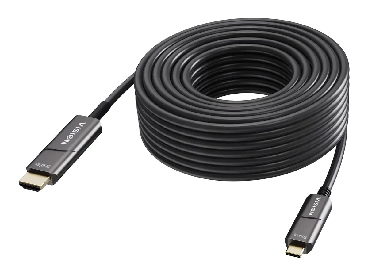Vision Adapterkabel - USB-C männlich zu HDMI männlich - 50 m - Glasfaser - Schwarz -