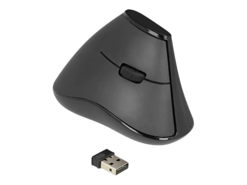 DeLOCK Ergonomic - Vertikale Maus - ergonomisch - Für Rechtshänder - optisch - 5 Tasten - kabellos - 2.4 GHz - kabelloser Empfänger (USB) - Schwarz - retail DeLOCK Ergonomic - Vertikale Maus - ergonomisch - Für Rechtshänder - optisch - 5 Tasten - kabellos - 2.4 GHz - kabelloser Empfänger (USB) - Schwarz - retail