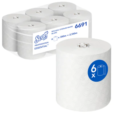 Scott Handtuchrolle Essential 6691 350m weiß 6 St./Pack. Scott Handtuchrolle Essential 6691 350m weiß 6 St./Pack.