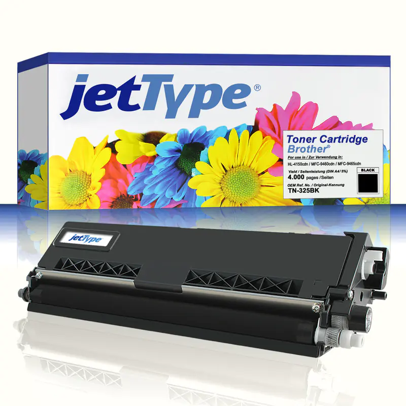jetType Toner kompatibel zu Brother TN-325BK schwarz 4.000 Seiten 1 Stück jetType Toner kompatibel zu Brother TN-325BK schwarz 4.000 Seiten 1 Stück