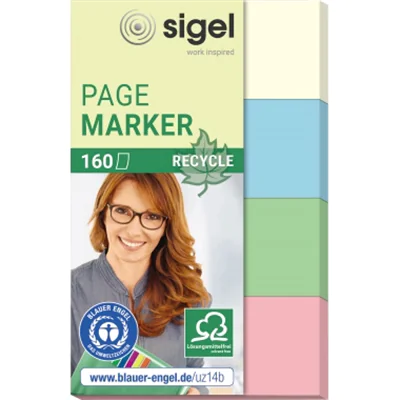SIGEL Haftmarker Recycle HN604 20x50mm farbig sortiert 4 St./Pack. SIGEL Haftmarker Recycle HN604 20x50mm farbig sortiert 4 St./Pack.