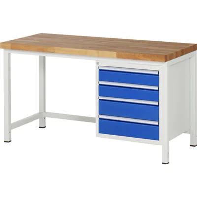 RAU Werkbank 8000 1.500 x 840-1.040 x 700 mm (B x H x T) enzianblau lichtgrau RAU Werkbank 8000 1.500 x 840-1.040 x 700 mm (B x H x T) enzianblau lichtgrau