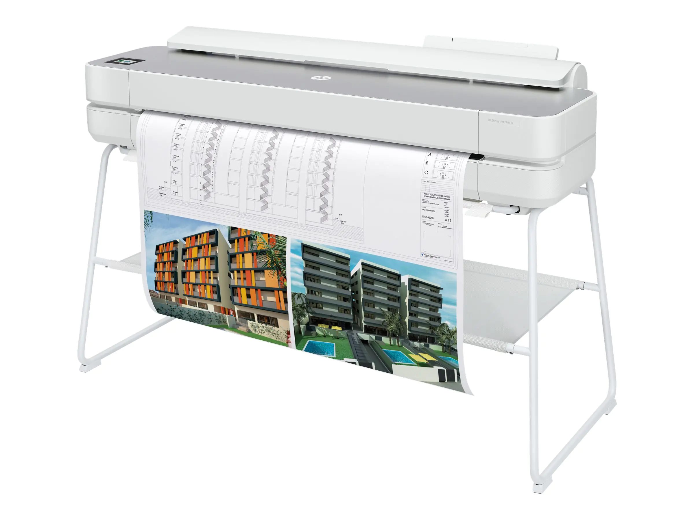 HP DesignJet Studio - Steel Edition - 914 mm (36") Großformatdrucker - Farbe - Tintenstrahl - A0, ANSI D, Rolle (91,4 cm x 45,7 m) - 2400 x 1200 dpi - bis zu 0.42 Min./Seite (einfarbig)/ bis zu 0.42 Min./Seite (Farbe) - USB 2.0, LAN, Wi-Fi