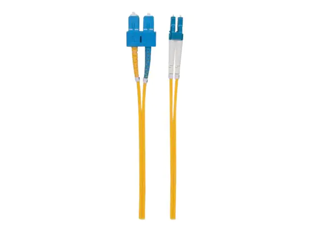 Intellinet Fibre Optic Patch Cable, OS2, LC/SC, 3m, Yellow, Duplex, Single-Mode, 9/125 Âµm, LSZH, Fiber, Lifetime Warranty, Polybag - Patch-Kabel - SC Single-Modus (M) bis LC Single-Modus (M) - 3 m - Glasfaser - Duplex - 9/125 Mikrometer - OS2 - halogenfr