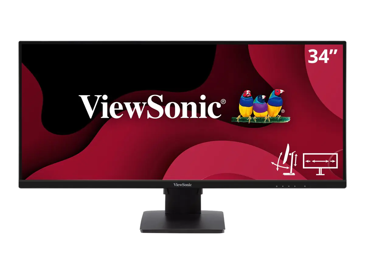 ViewSonic VA3456-MHDJ - LED-Monitor - 86.4 cm (34") (34.1" sichtbar) - 3440 x 1440 UWQHD @ 75 Hz - IPS - 400 cd/m² - 1000:1 - HDR10 - 4 ms - 2xHDMI, DisplayPort - Lautsprecher