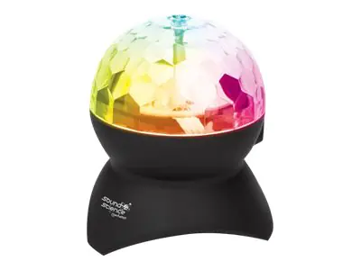 Manhattan Sound Science Sound Science Disco Light Ball Bluetooth Speaker (Clearance Pricing), FM Radio, Decent Sound Output (3W), 8 hour Playback time, Integrated Controls, Range 10m, microSD card reader, Aux 3.5mm, USB-A charging cable incl, Bluetooth 5.