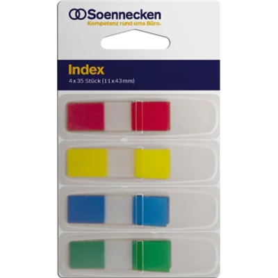 Soennecken Haftstreifen Index Mini 5824 12,5x43mm 36Streifen 4St. Soennecken Haftstreifen Index Mini 5824 12,5x43mm 36Streifen 4St.