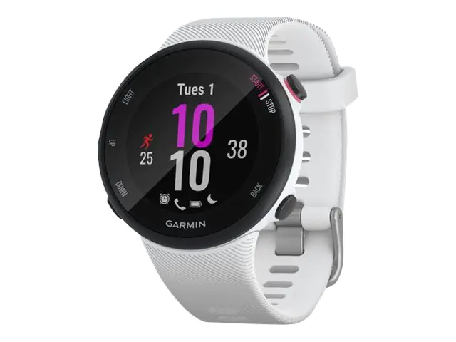 Garmin Forerunner 45S - Weiß - Sportuhr mit Band - Silikon - weiß - Bandgröße: S - Anzeige 2.6 cm (1.04") - Bluetooth, ANT+ - 32 g