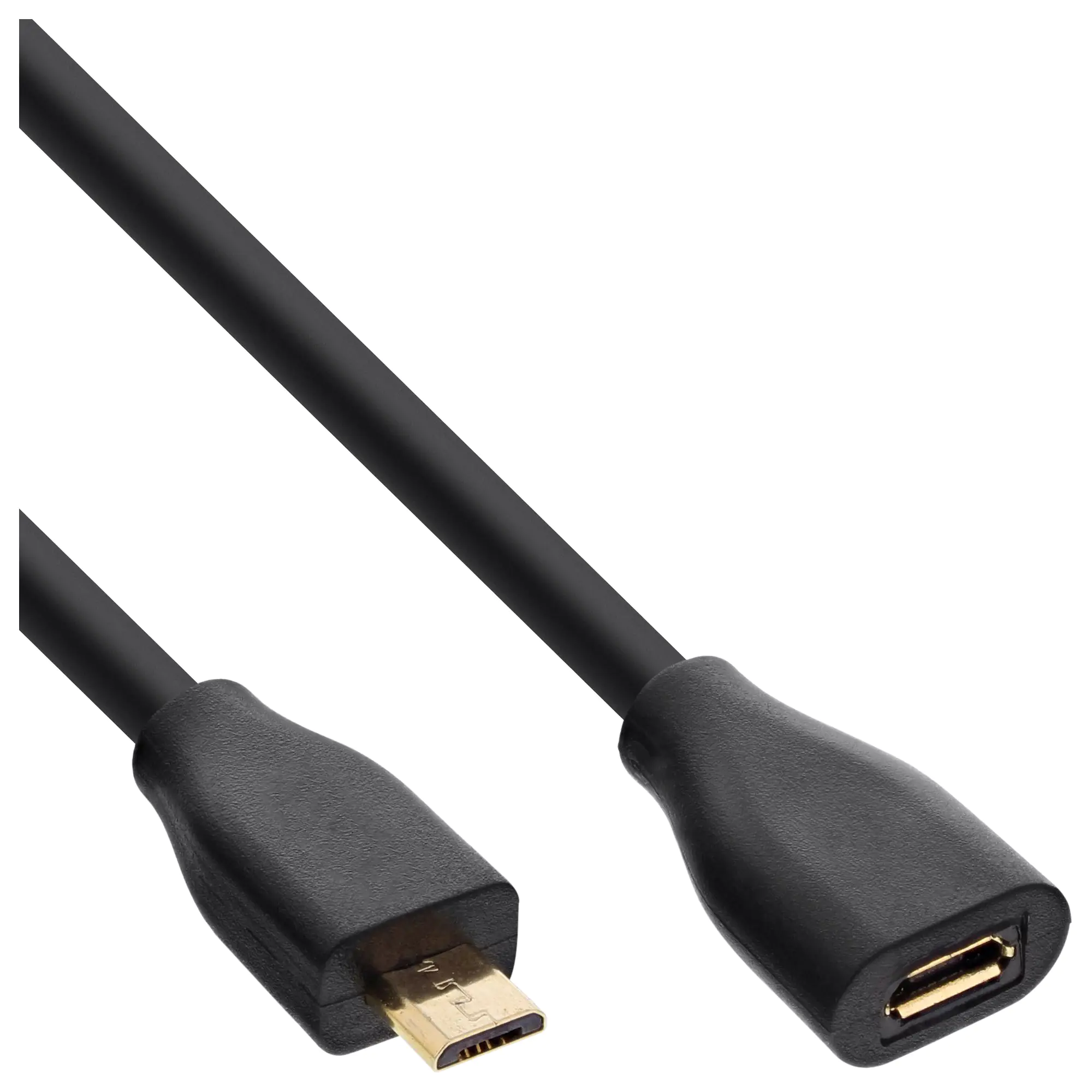InLine - USB-Verlängerungskabel - Micro-USB Typ B (M) bis Micro-USB Typ B (W) - USB 2.0 - 1.5 m - Schwarz