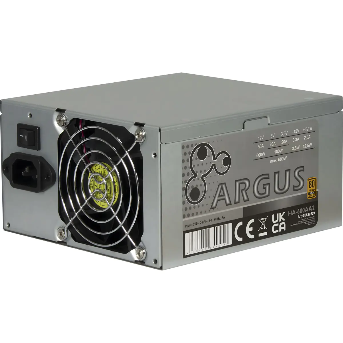 Inter-Tech Netzteil Argus HA-600AA2 ATX - PC-/Server Netzteil - 600 W 88882239