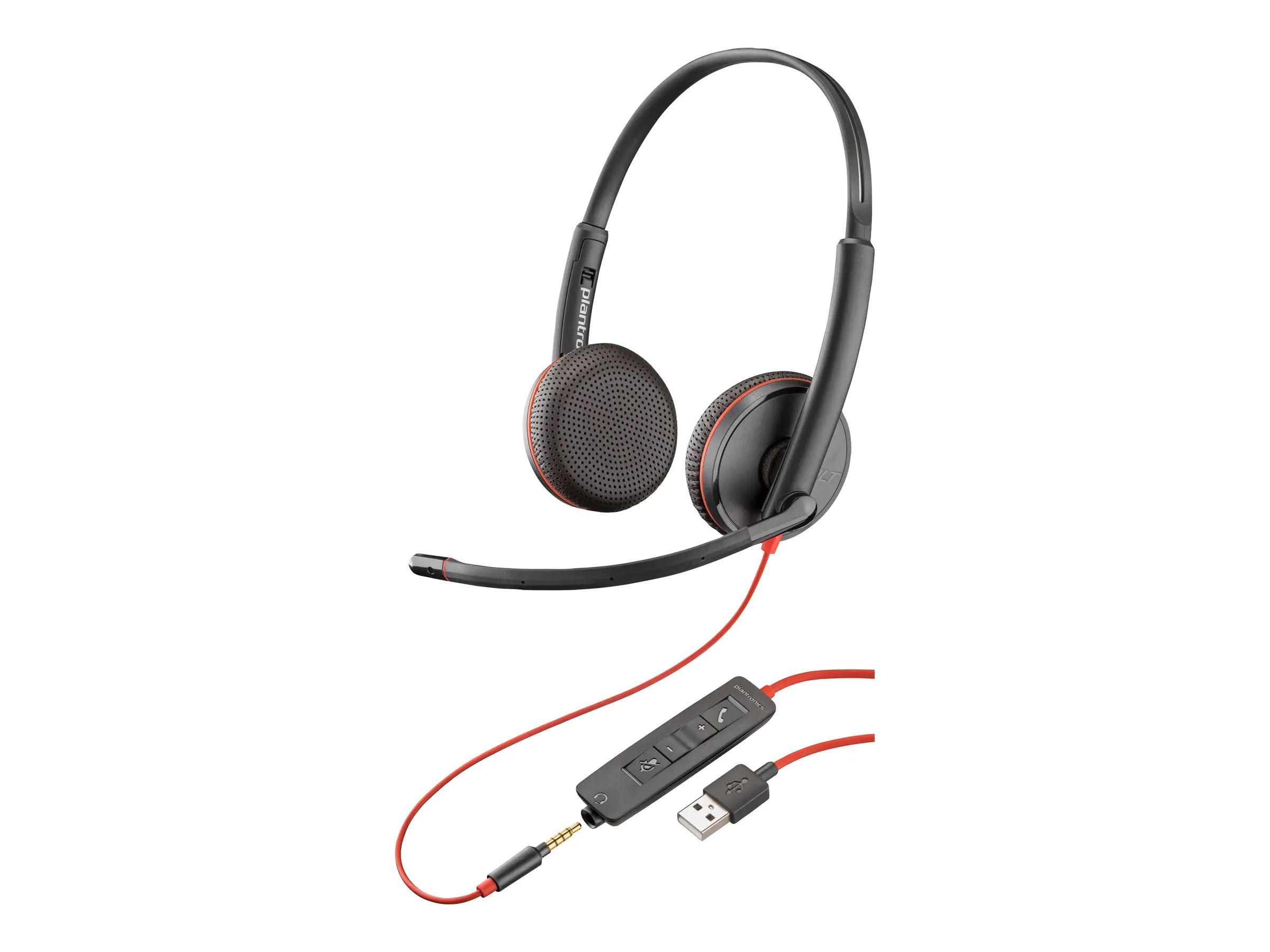 Poly Blackwire C3225 - 3200 Series - Headset - On-Ear - kabelgebunden - USB, 3,5 mm Stecker - Geräuschisolierung