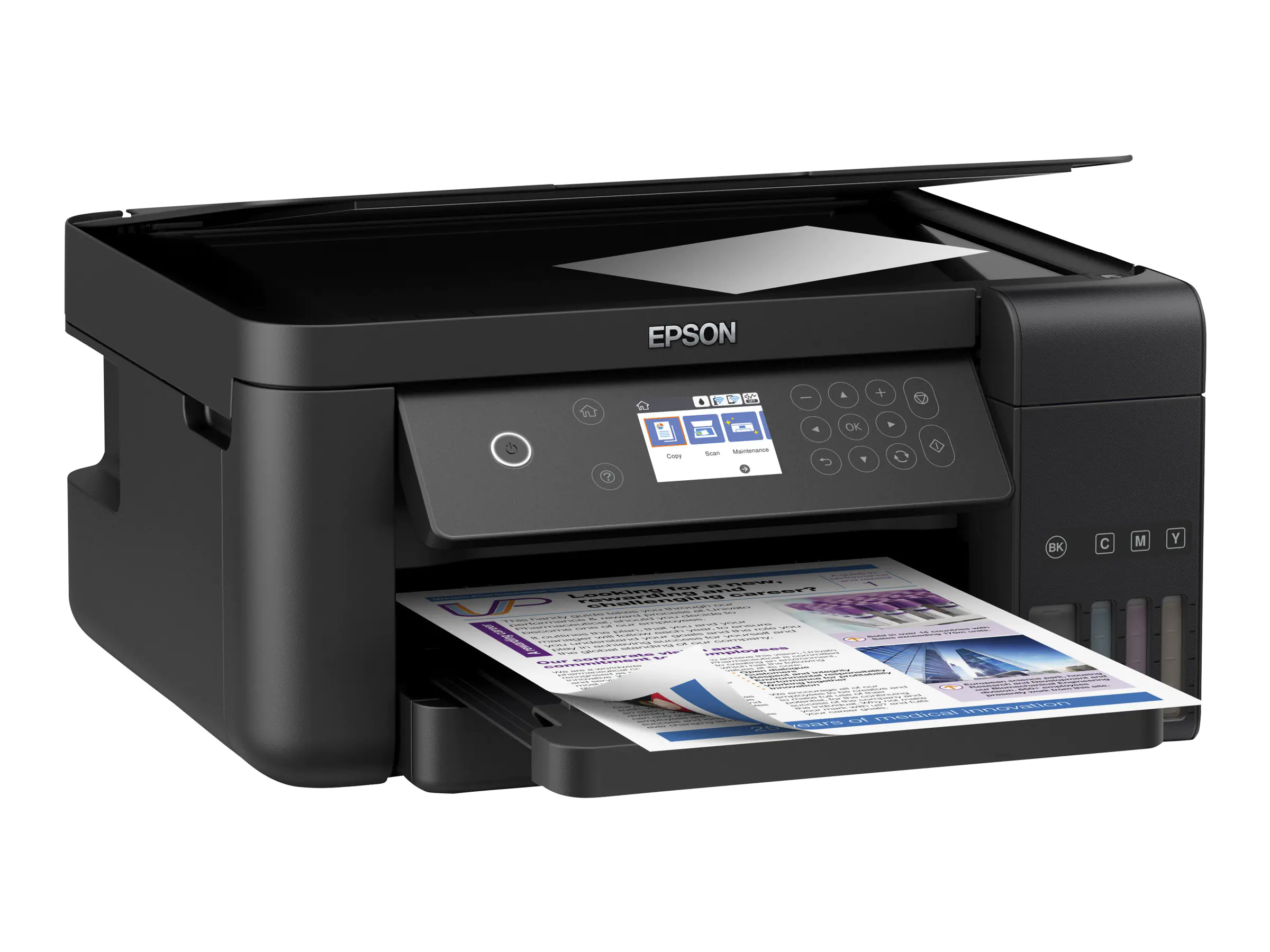 Epson EcoTank ET-3700 - Multifunktionsdrucker - Farbe - Tintenstrahl - A4/Legal (Medien) - bis zu 15 Seiten/Min. (Drucken) - 150 Blatt - USB, LAN, Wi-Fi