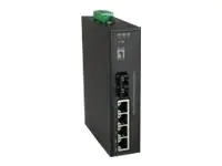 LevelOne IFP-0503 - Switch - 4 x 10/100 (PoE+) + 1 x 100Base-FX - Desktop, an DIN-Schiene montierbar, wandmontierbar - PoE+ (126 W) - Gleichstrom