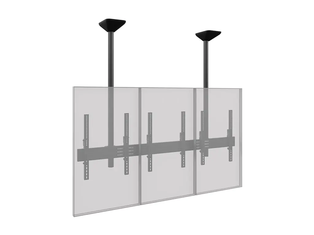 Hagor comPROnents series D3P - Befestigungskit (Deckenmontage) - Side-by-Side - für 3 LCD-/Plasma-Konsolen - Schwarz - Bildschirmgröße: 117-165 cm (46"-65")