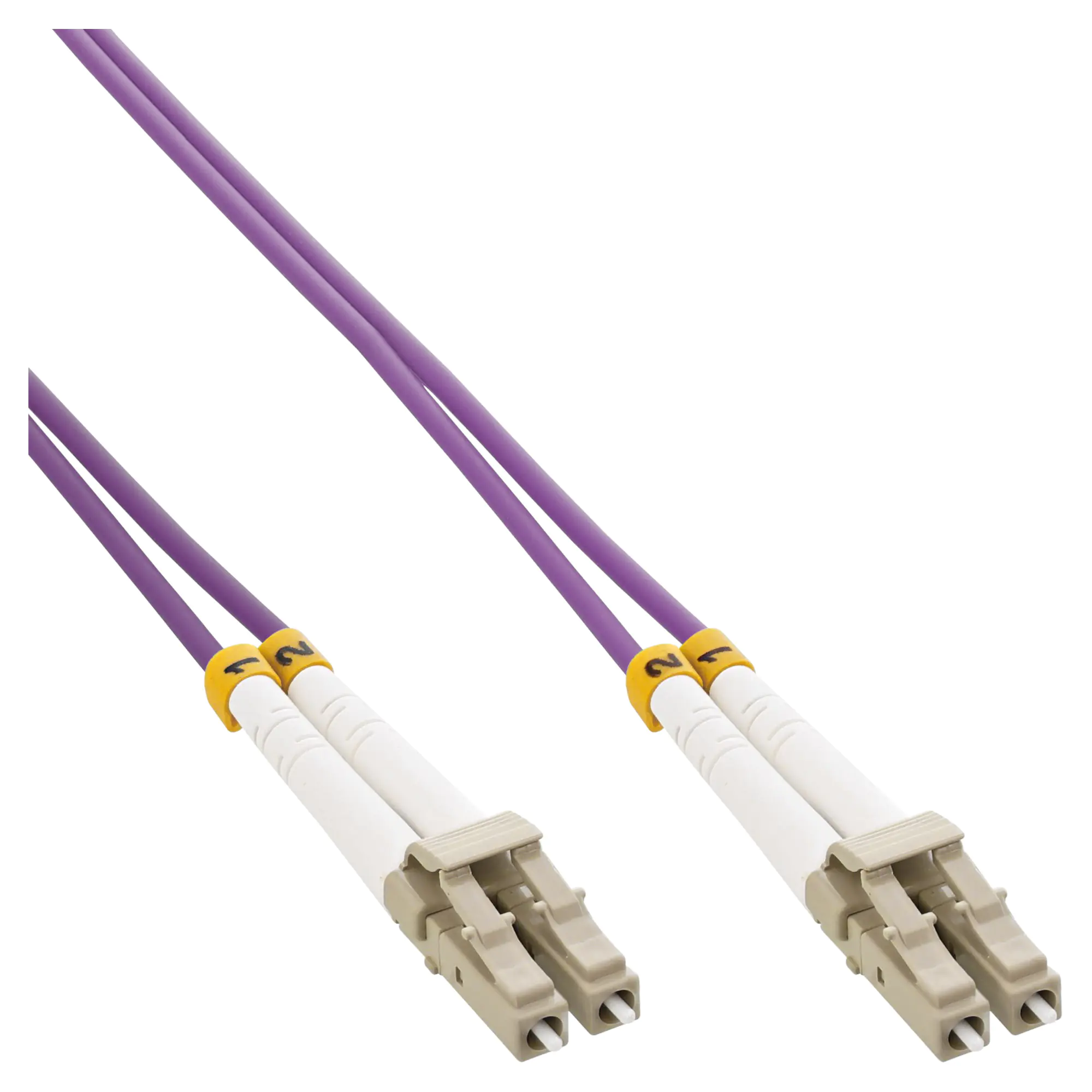 InLine - Patch-Kabel - LC Multi-Mode (M) zu LC Multi-Mode (M) - 1 m - Glasfaser - 50/125 Mikrometer - OM4 - halogenfrei - lila