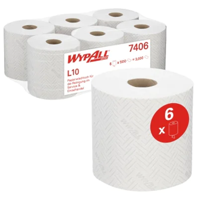 WYPALL* Wischtuch L10 18,3 x 38 cm (B x L) Airflex™ weiß 6 Rl./Pack. WYPALL* Wischtuch L10 18,3 x 38 cm (B x L) Airflex™ weiß 6 Rl./Pack.