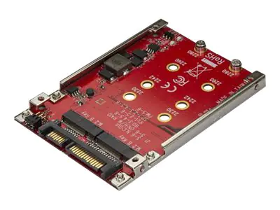 StarTech M.2 auf SATA Adapter - Dual Slot M.2 NGFF SSD Adapter für 2,5in Laufwerke - RAID - Speichercontroller (RAID) - M.2 - M.2 Card - 6 GBps - RAID 0, 1, JBOD, BIG - SATA 6Gb/s - Rot