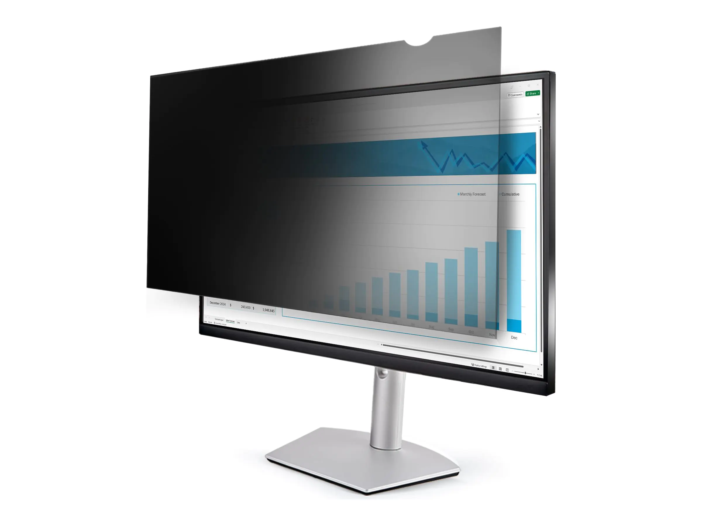StarTech 22-inch 16:9 Computer Monitor Privacy Filter, Anti-Glare Privacy Screen with 51% Blue Light Reduction, Black-out Monitor Screen Protector w/+/- 30 deg. Viewing Angle, Matte and Glossy Sides (2269-PRIVACY-SCREEN) - Blickschutzfilter für Noteb