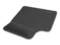 Delock - Mauspad mit Handgelenkpolsterkissen - ergonomisch, Gel-Handgelenkauflage, Linkshänder - Schwarz
