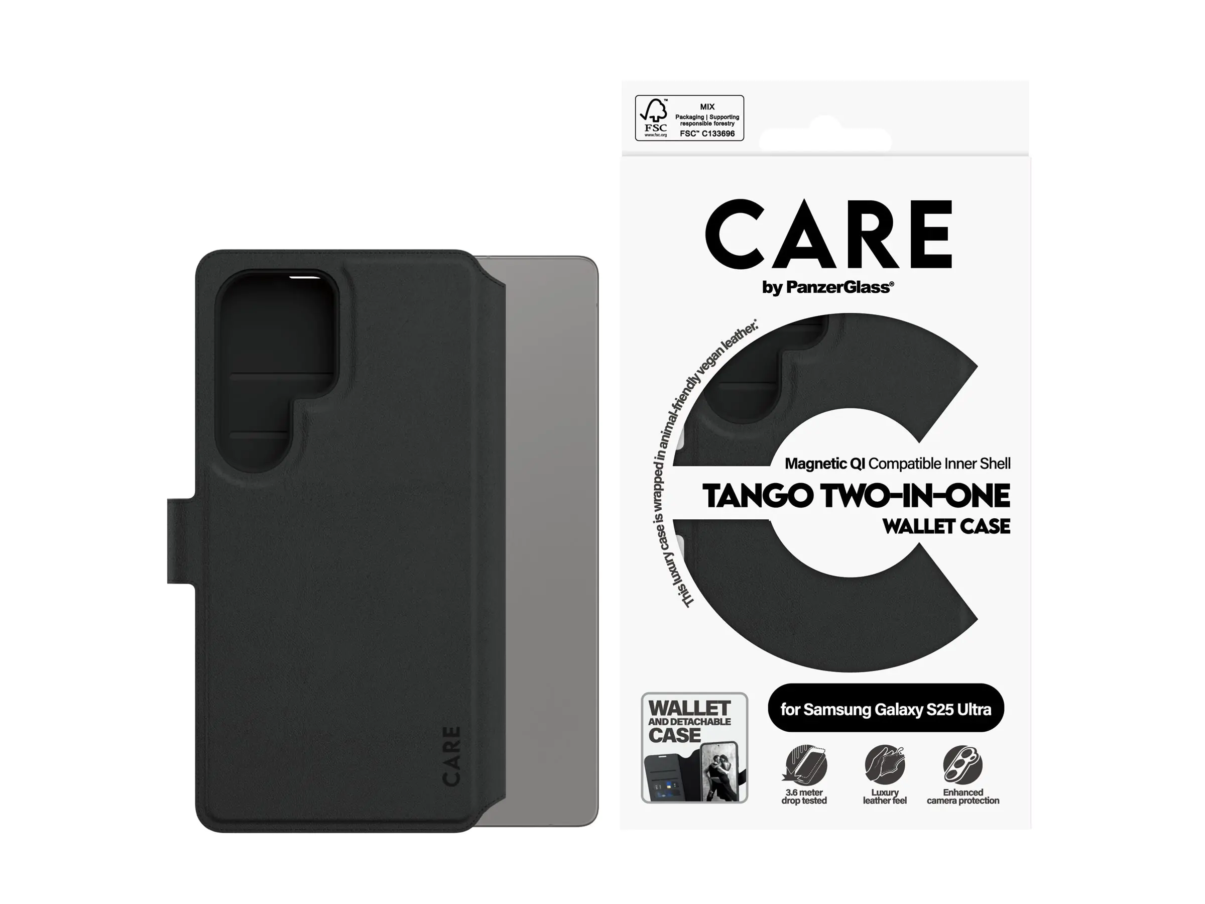 PanzerGlass CARE by PanzerGlass Tango - Flip-Hülle für Mobiltelefon - 2-in-1 Geldbörse - T