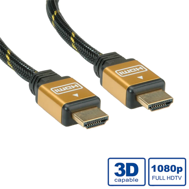 Roline - HDMI-Kabel - HDMI männlich zu HDMI männlich - 1 m - Doppelisolierung - Schwarz Roline - HDMI-Kabel - HDMI männlich zu HDMI männlich - 1 m - Doppelisolierung - Schwarz