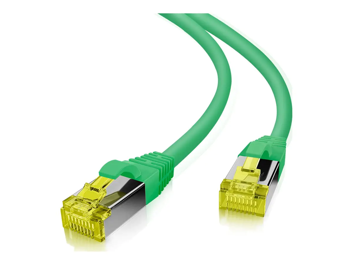 Helos - Patch-Kabel - RJ-45 (M) zu RJ-45 (M) - 20 m - 6 mm - SFTP, PiMF - CAT 7 (Kabel) / CAT 6a (Anschlüsse) - halogenfrei, Knickschutzmanschette - grün Helos - Patch-Kabel - RJ-45 (M) zu RJ-45 (M) - 20 m - 6 mm - SFTP, PiMF - CAT 7 (Kabel) / CAT 6a (Anschlüsse) - halogenfrei, Knickschutzmanschette - grün