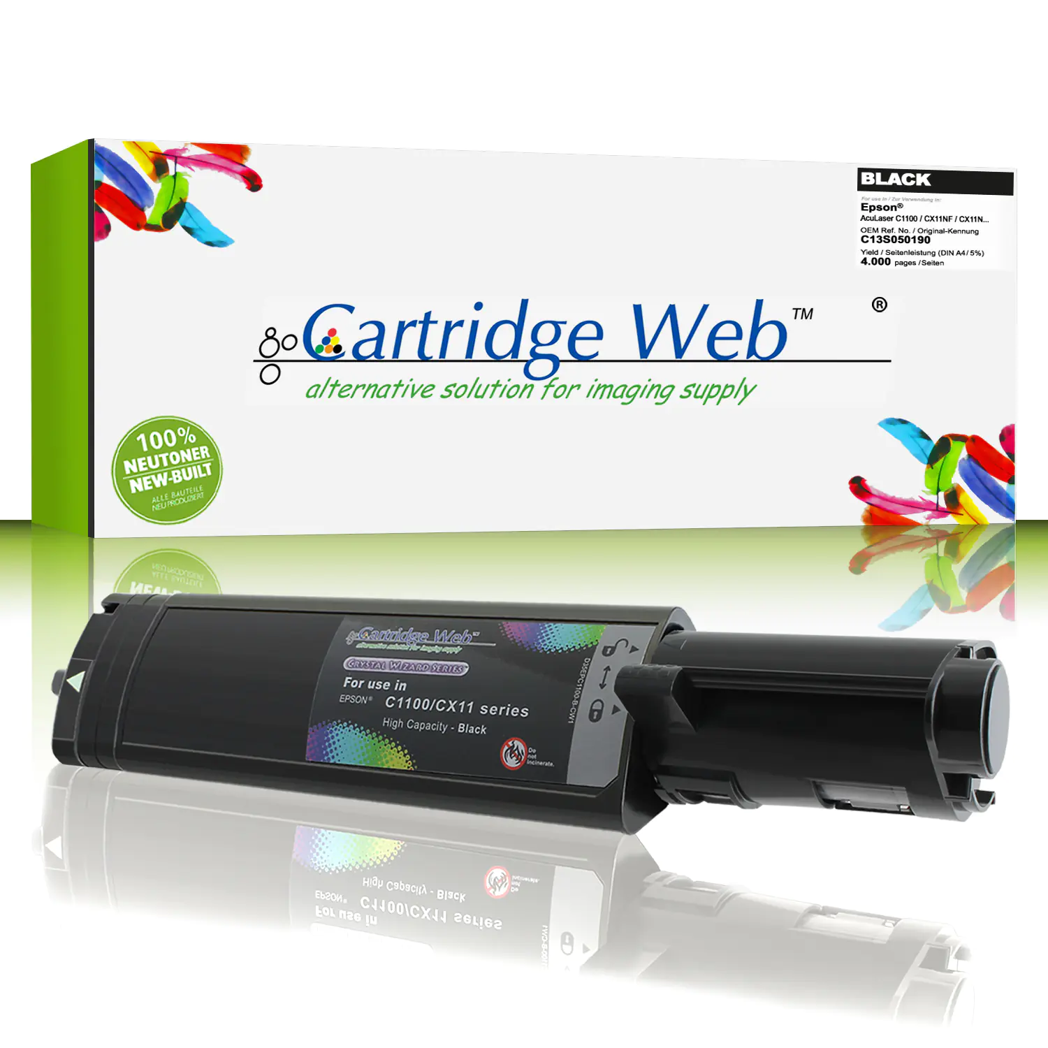 CartridgeWeb Toner kompatibel zu Epson C13S050190 0190 schwarz 4.000 Seiten 1 Stück