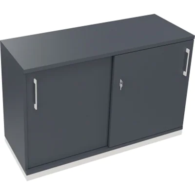 Schiebetürenschrank 2OH B1200xT442xH781mm ws/Lavagrau Schiebetürenschrank 2OH B1200xT442xH781mm ws/Lavagrau