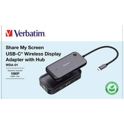 Verbatim USB-Hub Share my Screen USB-C schwarz